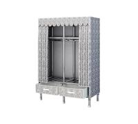 Armadio Robusto Portatile in Tessuto con Cassetti Elevata Capacità Portante Armadio da Campeggio Contenitore Pieghevole per Dormitori e Appartamenti(Silver,100 * 45 * 170cm)