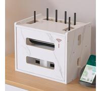 Armadio Router Porta Modem da Parete Nascondi Router WiFi in Legno Doppio Strato Rimovibile per Ufficio Casa Camera da Letto Soggiorno(White)