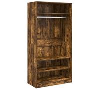 Armadio rovere fumé 100x50x200 cm Materiale in legno con asta | 3 scomparti, 1 scomparto con asta, resistente all'umidità, facile da pulire, installazione con istruzioni