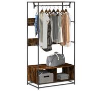 vidaXL Armadio Rovere Fumo 90x50x180 cm in Truciolato, Mobile portaoggetti, Guardaroba, Mobile per Camera da Letto, armadietto portaoggetti, credenza