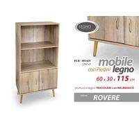 ARMADIO SCAFFALE LIBRERIA SALVASPAZIO MODERNO ROVERE PIEDI LEGNO 1156030 CM