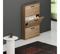 Armadio scarpiera 3 ante ribalta 108cm mobile Scarpiere slim legno noce naturale