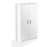 FORES HABITAT Scarpiera 2 Ante / 6 Ripiani in legno 55x36x108h cm colore Bianco - 07813O
