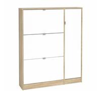 Kit scarpiera 3 ribalte +1 anta 102x24x125 rovere bianco