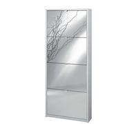 Armadio scarpiera slim bianco con 4 ante a specchio Scarpiere italiane scarpe