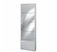 Armadio scarpiera slim bianco con 5 ante a specchio Scarpiere italiane sarmog