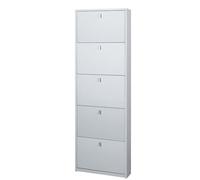 Armadio scarpiera slim legno 5 ripiani Scarpiere salvaspazio bianco 63x18x190 cm