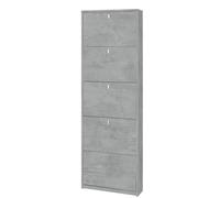 Armadio scarpiera slim legno 5 ripiani Scarpiere salvaspazio cemento 63x18x190