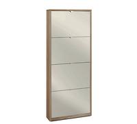 Armadio scarpiera slim noce con 4 ante a specchio Scarpiere scarpe italiane