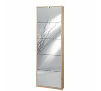 Armadio scarpiera slim rovere con 5 ante a specchio Scarpiere italiane scarpe