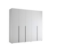 Armadio SERNIO a 5 ante battenti in laminato bianco, LAP 225x209x51,5 cm
