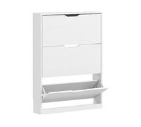 ARMADIO SLIM HOMCOM IT837-571V90WT - in truciolato bianco con 3 porte e 3 ripiani