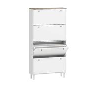 ARMADIO SLIM HOMCOM IT837-651V00WT - in truciolare bianco e rovere con 4 porte e 0 ripiani