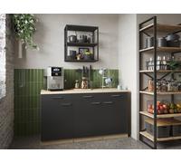 Armadio Sottopensile Cassetto 150 CM Rovere Ruvido-Segato Nero Merle respekta