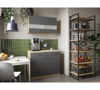 Armadio Sottopensile Pensile 100 CM Rovere Ruvido-Segato Grigio Merle respekta