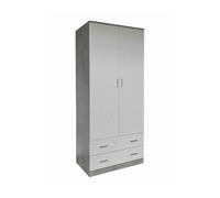 ARMADIO SPACE 2+2C CEMENTO/BIANCO F.CM 80X52X190