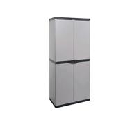 Armadio Spogliatoio a 2 Ante - 68x39,5x168h cm - Per Interni ed Esterni - Facile da Montare - Senza Attrezzi - Resistente agli Agenti Atmosferici - Porte Lucchettabili - Plastica Riciclabile