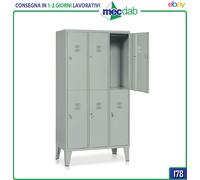 Armadio Spogliatoio In Lamiera a 6 Vani Con Portagrucce