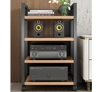 Armadio stereo multifunzionale AV Componente Media Stand Rolling Audio Tower Floor Standing Rack HiFi Mensola angolare regolabile per lettore CD Soluzioni di archiviazione audio