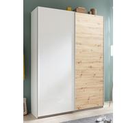 Composad | Armadio della Linea SYSTEMA, Armadio a 2 Ante Scorrevoli, Camera da Letto, (LxAxP) 150x223x67 cm, Colore Rovere Oak Mielato e Bianco Laccato, Made in Italy