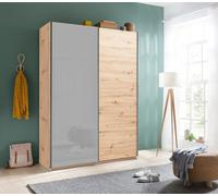 Composad | Armadio della Linea SYSTEMA, Armadio a 2 Ante Scorrevoli, Camera da Letto, (LxAxP) 150x223x67 cm, Colore Rovere Oak Mielato e Grigio Laccato, Made in Italy