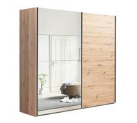 Composad | Armadio della Linea SYSTEMA, Armadio a 2 Ante Scorrevoli con Ante a Specchio, Camera da letto, (LxAxP) 250x223x67 cm, Colore Rovere Oak Mielato, Made in Italy