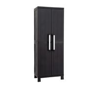 Armadio tuttopiani 2 ante 4 ripiani plastica Garage 65x37x173 cm nero Nero