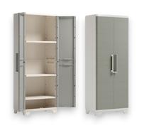 Armadio tuttopiani in resina da esterno a 2 ante effetto legno chiudibili con lucchetto Linear Wood Keter