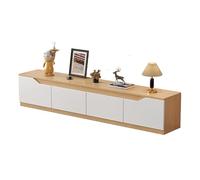 Armadio TV di lusso leggero, design ad arco, grande capacità di stoccaggio, supporto TV, armadio per intrattenimento con fori per fili (giallo, 78,7 pollici / 200 cm)