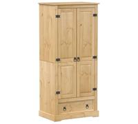 AX Armadio Rustico Stile Messicano Corona 76x50x170cm Marrone Cassetto + 4002768