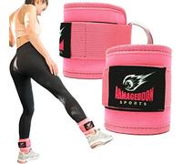 ARMAGEDDON SPORTS Cinghie di Caviglia per Machine Cavigliere Fitness Imbottite per Trazioni (2 Pezzi) - per Il Gluteo e la Gamba - per Uomini e Donne - per Gambe Coscia Puleggia Sollevamenti (Rosa)