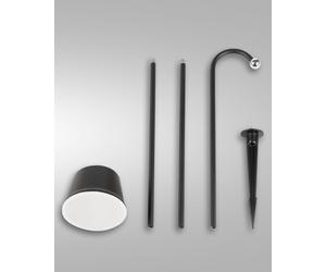 ARMANDA KIT GARDEN NERO A LED 3W 3000K 320LM DIMMERABILE E ORIENTABILE RICARICABILE IP54
