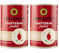 Armando, I Datterini Peeled Tomatoes, 100% Italian Supply Chain Tomatoes, 400 g Tin (Confezione da 2)
