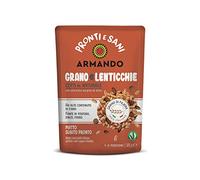 ARMANDO Pronti e Sani Grano e Lenticchie, Cotti al Vapore con Olio EVO, Pronto da Gustare - 10 confezioni da 125 gr