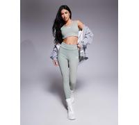 Armani - EA7 - Leggings verdi con logo in coordinato-Verde XL