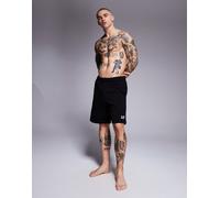 Armani - EA7 - Pantaloncini da jogging blu navy con logo-Nero 42