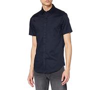 Armani Exchange Stretch Satin Slim Camicia, Blu (Navy 1510), X-Large Uomo