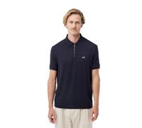 Armani Exchange 3D Embroidered Logo Half Silver Zip Polo Uomo (Pacco da 1)