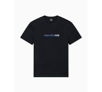 Armani Exchange 3D Embroidered Multicolor Logo T-Shirt, Navy Scuro, S Uomo