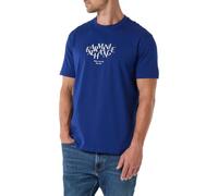Armani Exchange 3D Printed Front Logo Plain T-Shirt, Bellwether Blue, XL Uomo