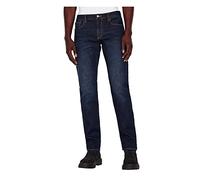 Armani Exchange 5 Pocket Slim Denim Jeans, Lavaggio Scuro, Cuciture Tabacco, Cotone Elasticizzato, 42 Uomo