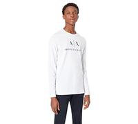 Armani Exchange A| x Long Sleeve Logo Crewneck T-Shirt, Bianco, M Uomo
