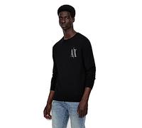 Armani Exchange A| x Long Sleeve Small Icon Logo Wool Sweater Maglione, Nero, XL Uomo