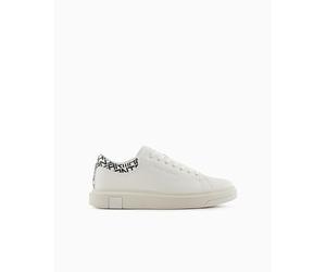 Armani Exchange ActionLeather,sidelogo,laceup - Scarpe da ginnastica UOMO, OFF WHITE+BLACK,