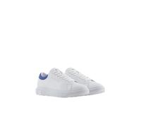 Armani Exchange ActionLeather,sidelogo,Laceup, Scarpe da Ginnastica Uomo, OP.White+MAZAR.Blue, 43 EU