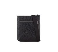 Armani Exchange Allover Logo Crossbody, Borsa a Tracolla Piatta Uomo, Black, One Size