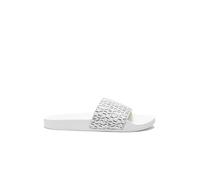 Armani Exchange Allover Logo Pool Slide, Sandali scorrevoli Uomo, Bianco/Nero (Optic White/Black), 40 EU