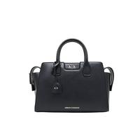 Armani Exchange Amelie, Gold Details, Logo Charm, Borsa Tote M Donna, Nero, Taglia Unica