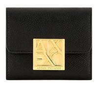 Armani Exchange Amy, Gold Logo Plate, Mini Portafoglio da Donna, Nero, Taglia Unica