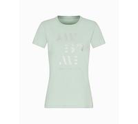 Armani Exchange Arte Sella, Glitter Logo Lettering T-Shirt, Solstice, XL Donna